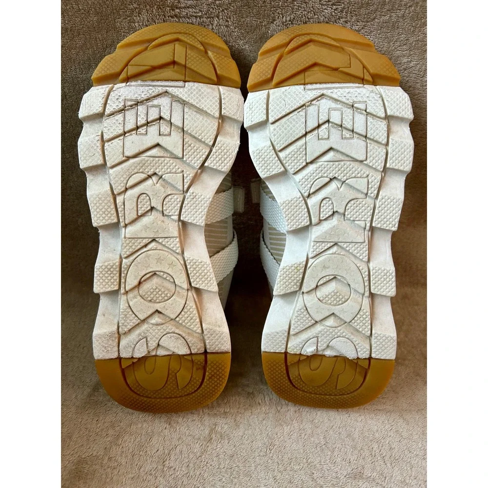 Sorel Womens 7.5 Kinetic Lite Strap Sneaker White Cream Athletic Shoe Suede - Picture 7 of 9